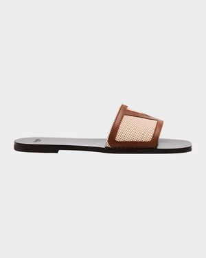Viva VLogo Canvas Flat Slide Sandals