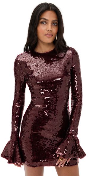 ROTATE Sequins Mini Dress Zinfandel 38