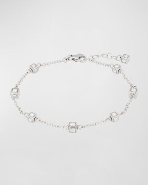 Faro 18K White Gold Chain Link Bracelet with Diamonds