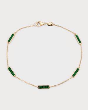 14K Yellow Gold Inlay Station Bracelet