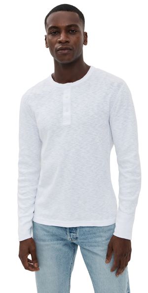 Reigning Champ 1x1 Slub Slim Henley White XL