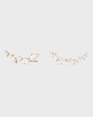 14k Graduated Marquise Diamond Ear Crawlers
