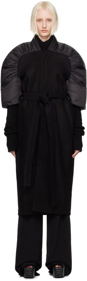 Rick Owens Black Porterville Duvetina Down Coat