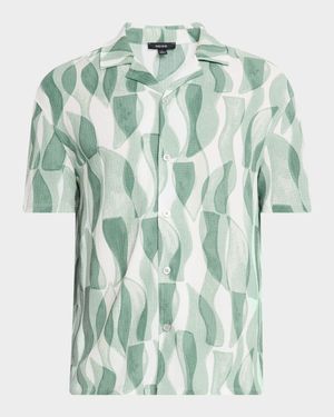 Men's Taro Textured Abstract Camp Shirt