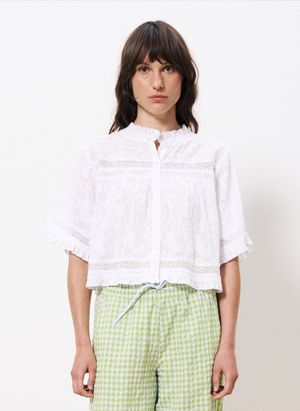 Frnch - Top manches courtes dentelles - Taille XL - Beige
