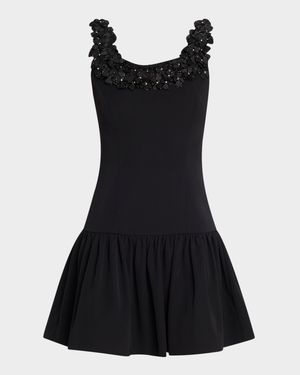 Lenna Floral-Embellished Mini Dress