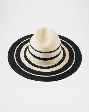 Emmanuelle Striped Straw Fedora