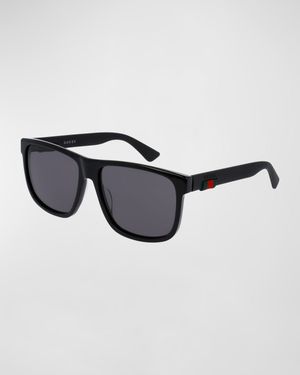 Square Acetate Sunglasses, Black