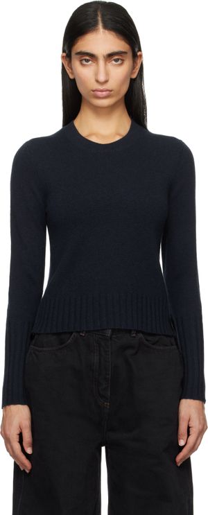 Guest in Residence Navy Shrunken Crew Sweater