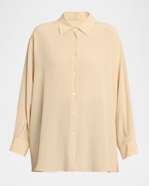 Luka Oversized Silk Button-Down Shirt