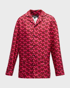 Greca Silk Pajama Top