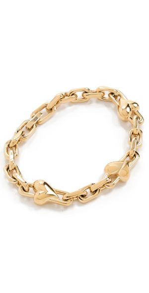 Jenny Bird Art Heart Chain Bracelet High Polish Gold One Size