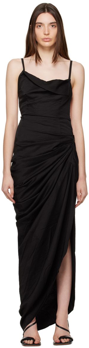 JACQUEMUS Black Le Papier 'La Robe Saudade' Maxi Dress