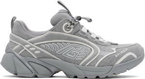 Balmain Gray Cosmic Dust Fleece Sneakers
