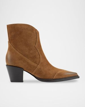Giulie Leather Western Booties