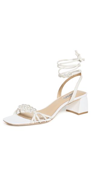 Badgley Mischka Deja Block Heels White 10