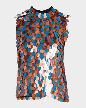 Carmasa Sequined Sleeveless Top