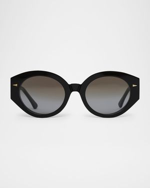 Art Deco Acetate & Nylon Round Sunglasses