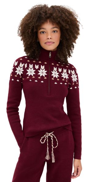 The Upside Le Ski Blanche Half Zip Sweater Quince L