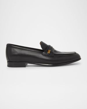 Men's Preston Rubber-Sole Leather Penny Loafers