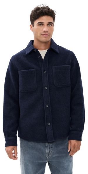 Les Deux Lennon Boucle Overshirt Dark Navy S