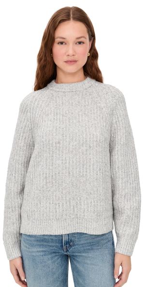 Madewell Ribbed Cotton-Blend Sweater Heather Grey XS