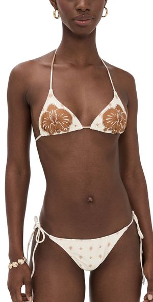 Shani Shemer Daphne Bikini Top Brown Print M