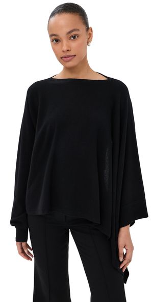 Jil Sander Cape with One Sleeve Pullover Black S