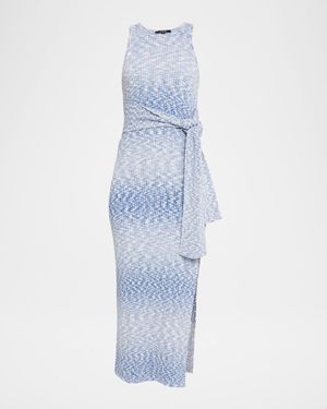 Penny Marled Knit Tie-Front Midi Dress