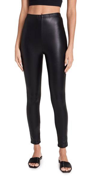 Plush Fleece Lined Liquid Leggings Black XS