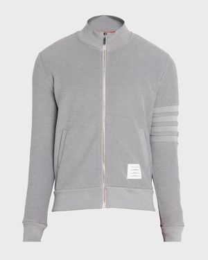 Men's Cotton 4-Bar Stripe Full-Zip Sweater