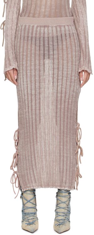 Acne Studios Jupe longue rose à fentes