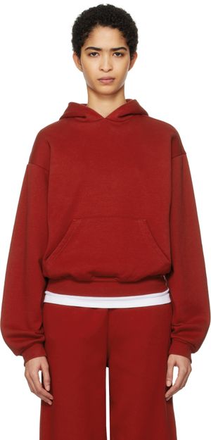 SKIMS Red Cotton Fleece Classic Hoodie