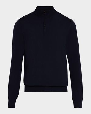 Men's Fine Knit Quarter-Zip Sweater
