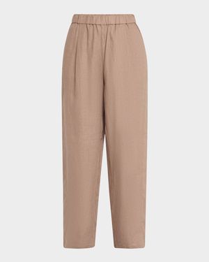 Cropped Organic Linen Lantern Pants
