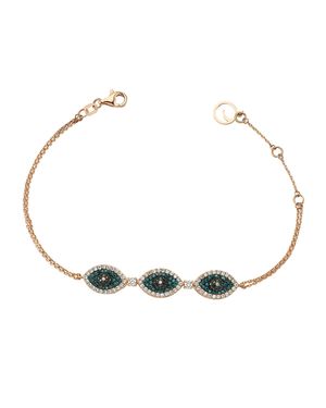 Eye Light Multi-Diamond 3-Station Bracelet