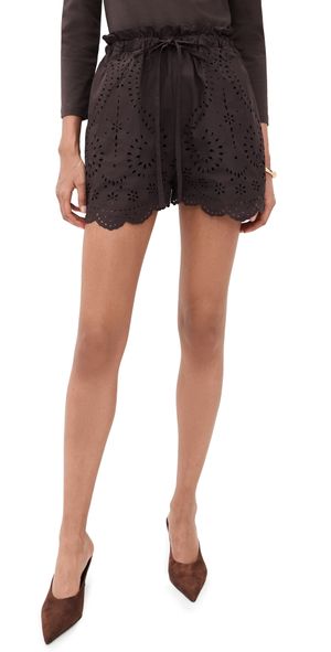 MEIMEIJ Taffeta Laser Cut Out Shorts Roots 36