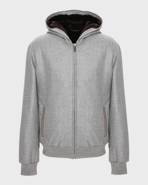 Men's Loro Piana Wool-Cashmere Jacket with Select Shearling Lamb Lining