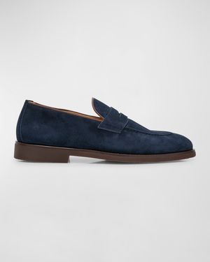Men's Suede Penny Loafers