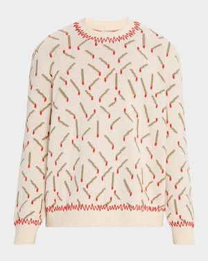 Men's Jacquard Matchstick Sweater