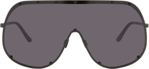 Rick Owens Black Hollywood Shield Sunglasses