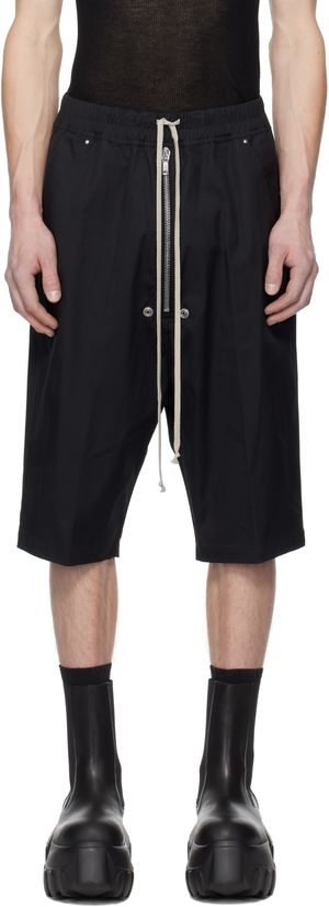 Rick Owens Black Hollywood Heavy Bela Pods Shorts