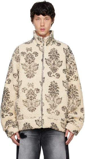 COÛT DE LA LIBERTÉ Off-White Dominic Printed Motif Sherpa Jacket