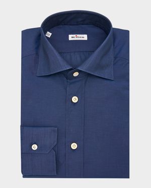 Men's Cotton Point-Collar Dress Shirt