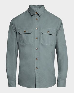 Men's Utility Casual Button-Down Shirt