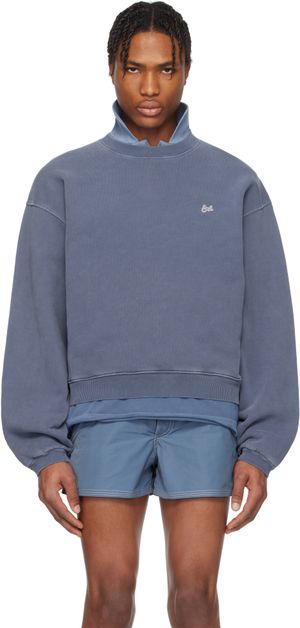 ERL Blue 'ERL' Crewneck Sweatshirt