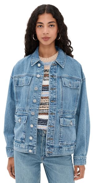 rag & bone Amy Cinched Denim Trucker Jacket Ithca XS