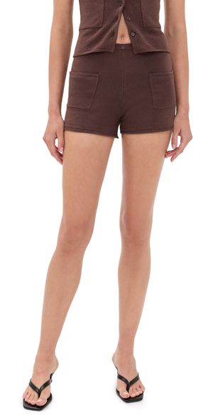 Peachy Den Marie Knit Shorts Chocolate L