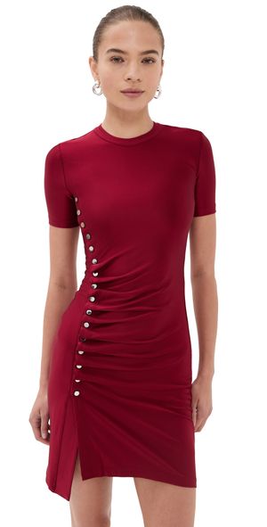 rabanne Draped Mini Dress Ruby Red 42