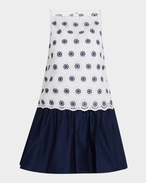 Grace Eyelet Drop-Waist Mini Dress